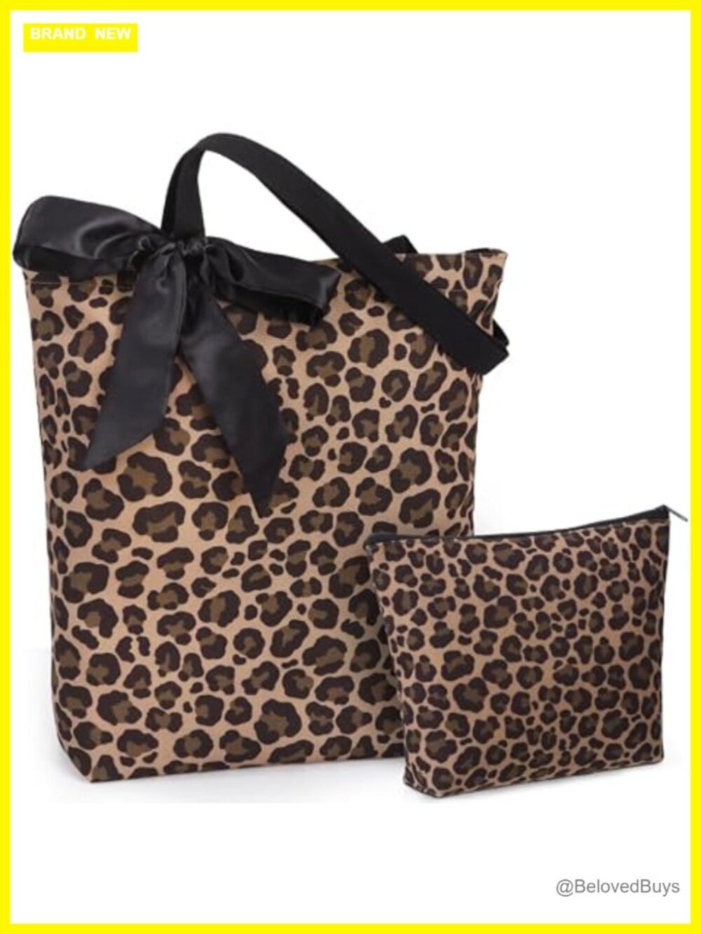 Canvas Tote Bag & Makeup Bag Set with Scarf